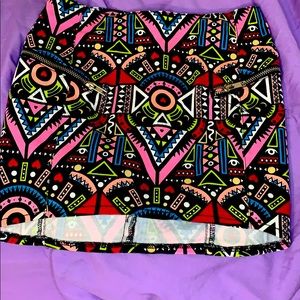 Abstract Print Mini Skirt